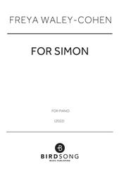 cover: for Simon, Freya Waley-Cohen, Klavier