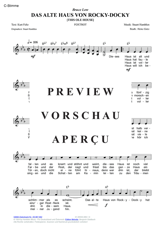 gallery: Das alte Haus von Rocky-Docky (This ole house) , Low, Bruce,  (Melodie-Stimmen in C/B/Es)