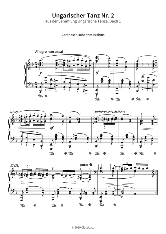 Ungarischer Tanz Nr. 2 - aus der Sammlung Ungarische Tänze, Buch 1 