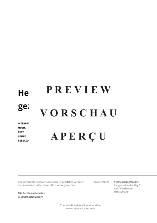 gallery: Heulend kommt der Sturm gezogen (Gesang + Akkorde) , Yvaine,  (Leadsheet)