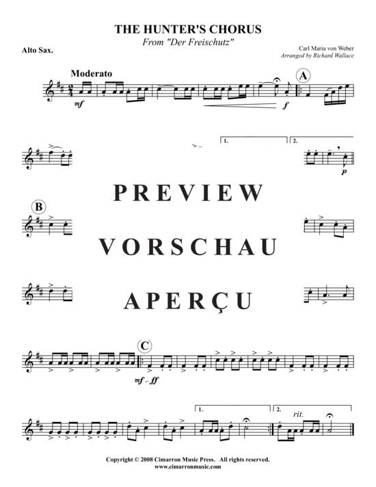 gallery: Der Jägerchor , , (Saxophon-Quartett SATB)