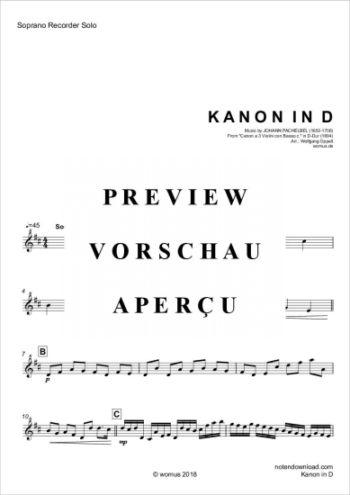 gallery: Kanon in D , , (Blockflöte + Orgel)