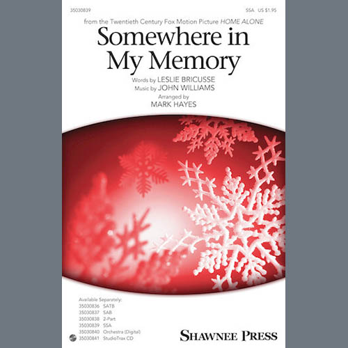 Product picture to: Somewhere In My Memory (arr. Mark Hayes)