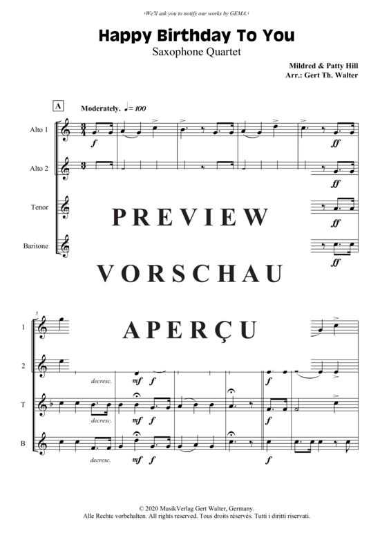 gallery: Happy Birthday To You , , (Saxophon Quartett AATB)