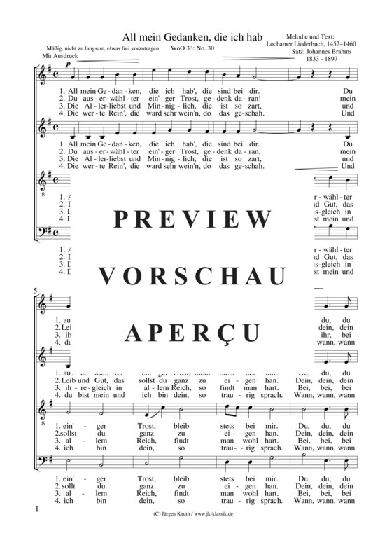 gallery: All mein Gedanken, die ich hab WoO 33: No. 30 , , (Gemischter Chor)