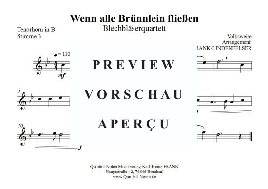 gallery: Wenn alle Brünnlein fließen , , (Blechbläserquartett)