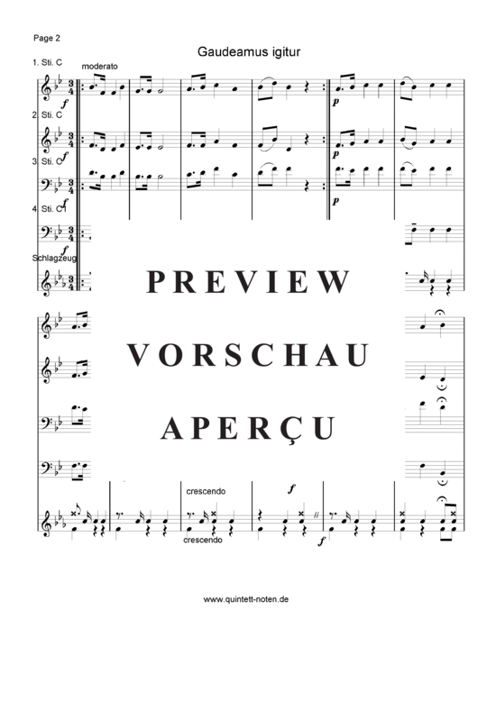 gallery: Drei Studentenlieder - Oh alte Burschenherrlichkeit - Die Gedanken sind frei - Gaudeamus igitur , , (Blechbläser Quartett flexible Besetzung)