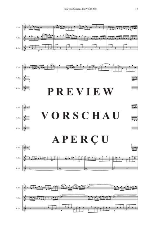 gallery: Six Trio Sonatas, BWV 525-530 , , (Saxophon Trio SAB)