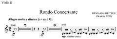 cover: Rondo Concertante, Benjamin Britten, Violine