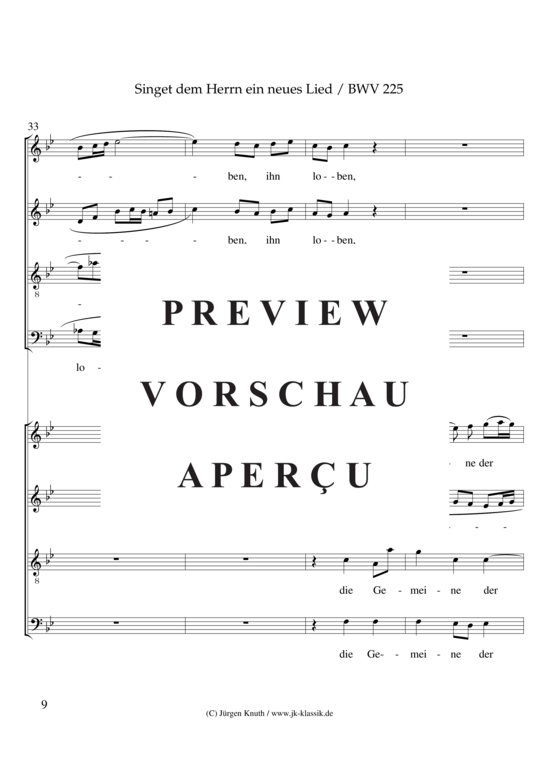 gallery: Singet dem Herrn ein neues Lied / BWV 225 / Motette No.1 , , (Gemischter Chor 8-stimmig)