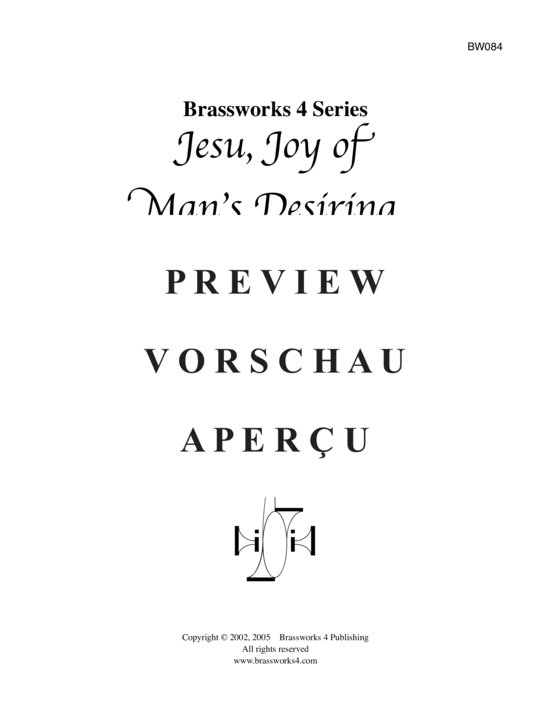 gallery: Jesu, Joy Of Man´s Desiring , , (Blechbläserquartett)