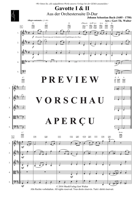 gallery: Gavotte 1 & 2 , , (Quintett flexible Besetzung) 