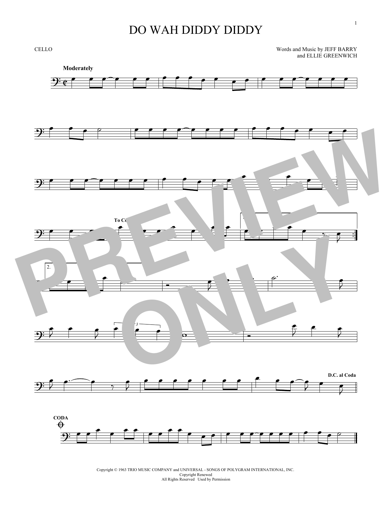 Do Wah Diddy Diddy - sheet music by Manfred Mann - smd-168887 ...