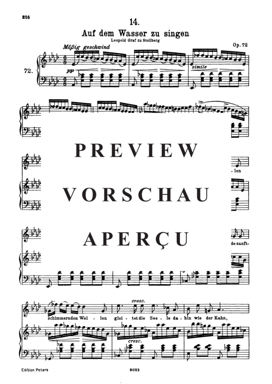 gallery: Auf dem Wasser zu singen D.774 , , (Gesang hoch + Klavier)