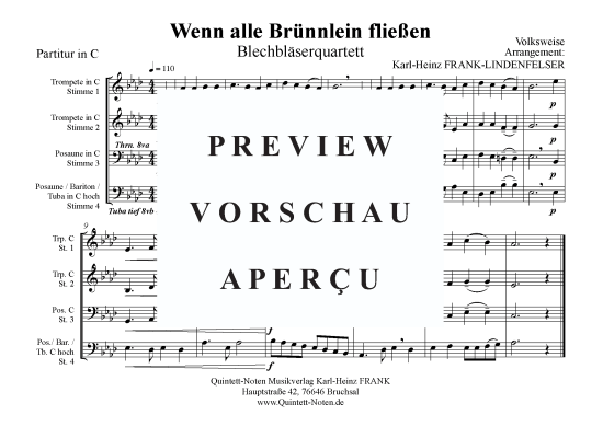 gallery: Wenn alle Brünnlein fließen , , (Blechbläserquartett)