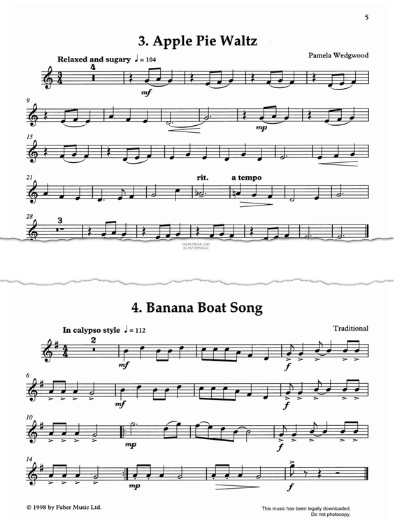 gallery: Banana Boat Song, Traditional, Klarinette, Klavier