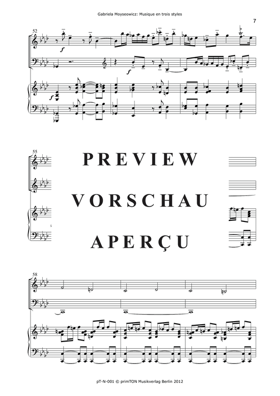 gallery: Musique en trois styles pour violon, violoncelle et piano (1969) , ,  (Trio für Violine, Violoncello + Klavier)