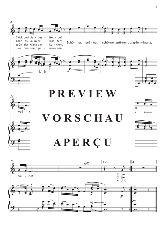 gallery: Wir winden dir den Jungfernkranz - Chor der Brautjungfern aus der Oper Der Freischütz , , (Gesang + Klavier)