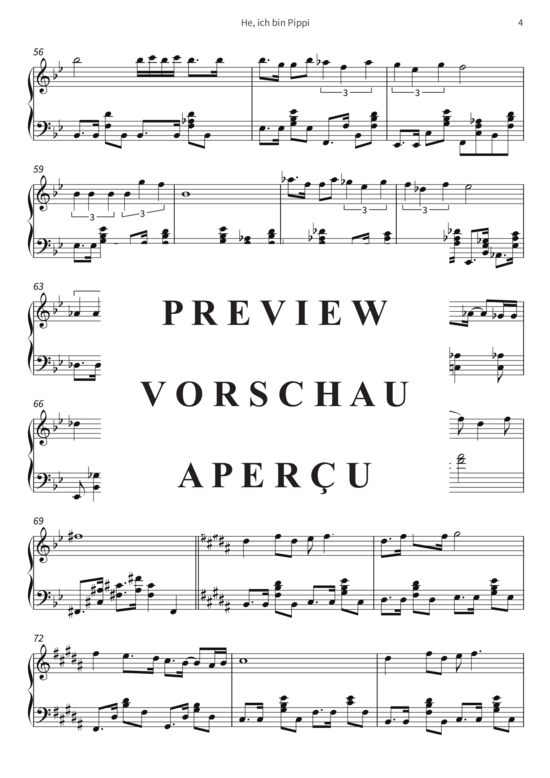 gallery: He, ich bin Pippi - Arrangiert für Jazzklavier , , (Klavier Solo)