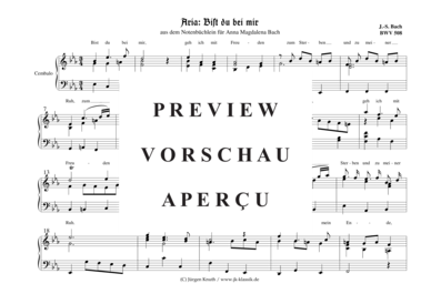 gallery: Bist du bei mir , , (Klavier,Cembalo,Orgel)  BWV508 aus dem Notenbuch Anna Magdalena Bach