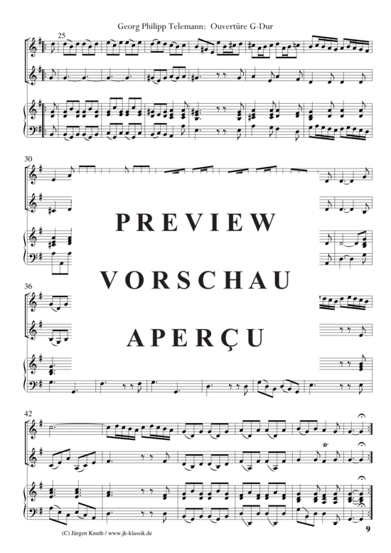 gallery: Ouvertüre G-Dur / Ouvertüre-Menuett-Gavotte-Passepied-Air-Gigue , , (2x Violine oder Instrument in C + Klavier/Cembalo/Orgel)