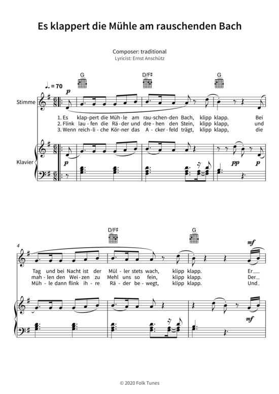 Es klappert die Mühle am rauschenden Bach 