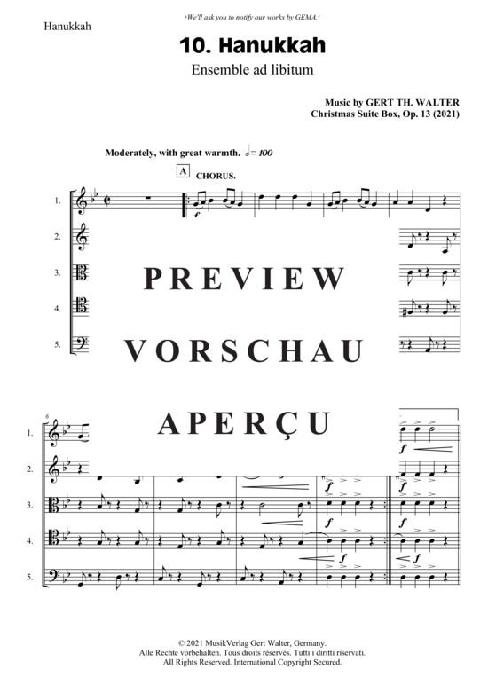 gallery: Hanukkah (Flexibles Quintett) , ,  (Stimmen in C, B, G, F, Es)