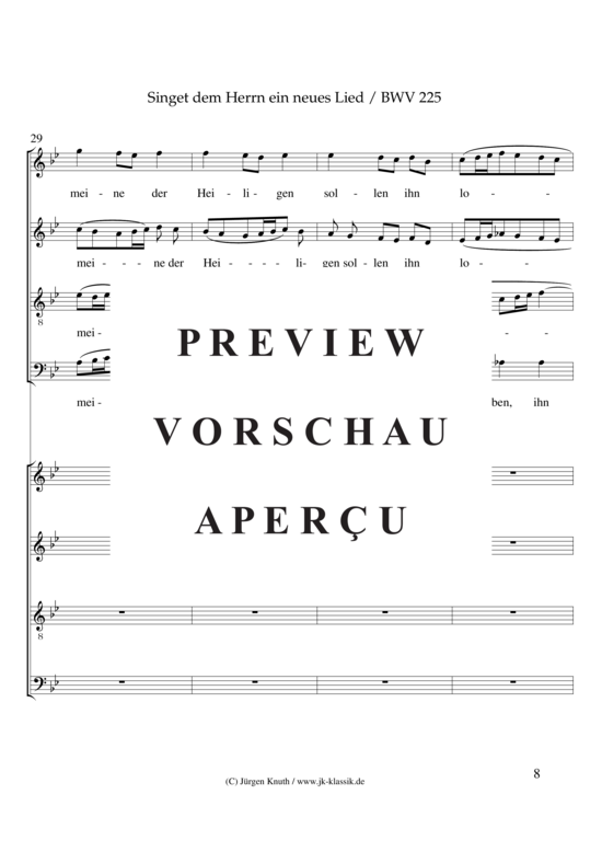 gallery: Singet dem Herrn ein neues Lied / BWV 225 / Motette No.1 , , (Gemischter Chor 8-stimmig)