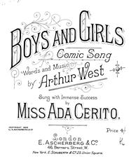 cover: Boys And Girls, Arthur West, Gesang, Klavier