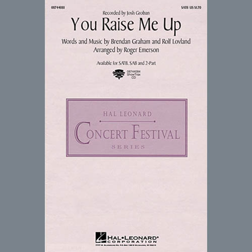 Produktbild zu: You Raise Me Up (arr. Roger Emerson)