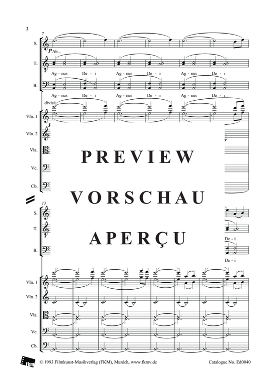 gallery: König der letzten Tage - Agnus Dei: Partitur , , (Streichorchester + Chor STB)