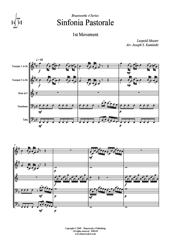 gallery: Sinfonia Pastorale, Mvt 1 , , (Blechbläserquintett)