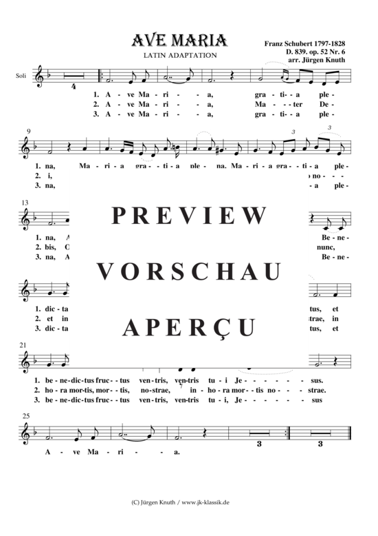 gallery: Ave Maria  D.839, op.52.6, F-Dur  Latin Adaptation , , (Orgel + Gesang)