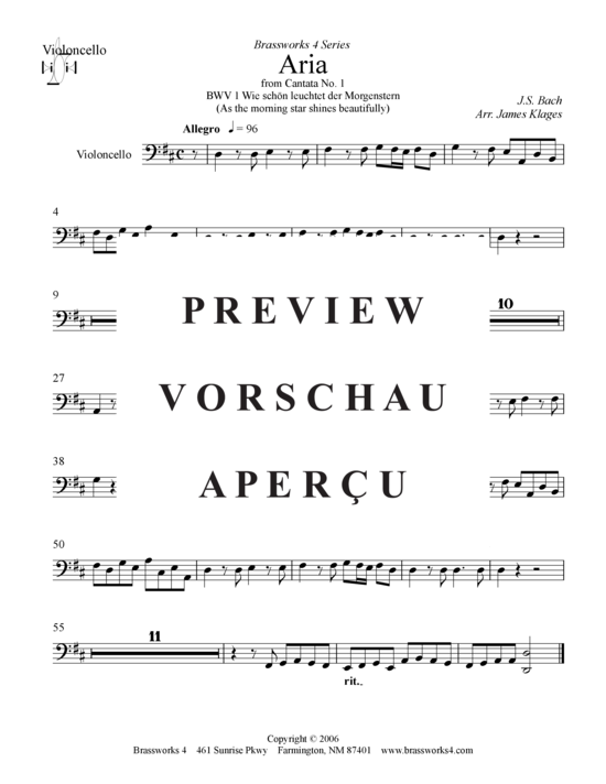 gallery: Aria from Cantata No. 1, BWV 1 , , (Piccolo-Tromp, Cello + Cembalo)