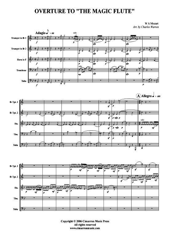 gallery: Ouvertüre aus der Zauberflöte , , (Blechbläserquintett)