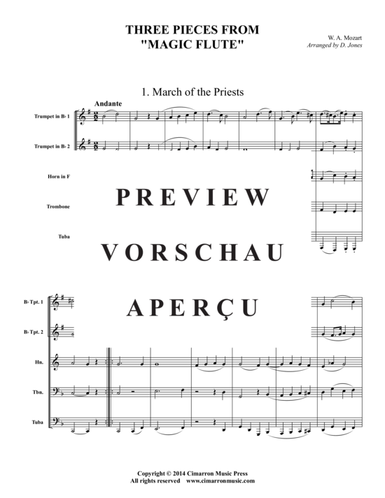 gallery: Drei Stücke aus Die Zauberflöte , , (Blechbläser-Quintett)