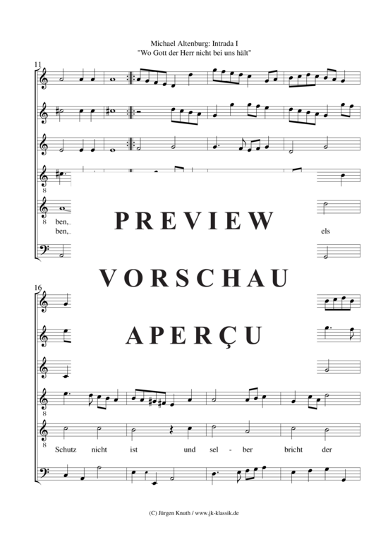 gallery: Intrada 1 (Wo Gott der Herr nicht bei uns hält) , ,  (Streicher/Bläser Ensemble 6 stimmig)