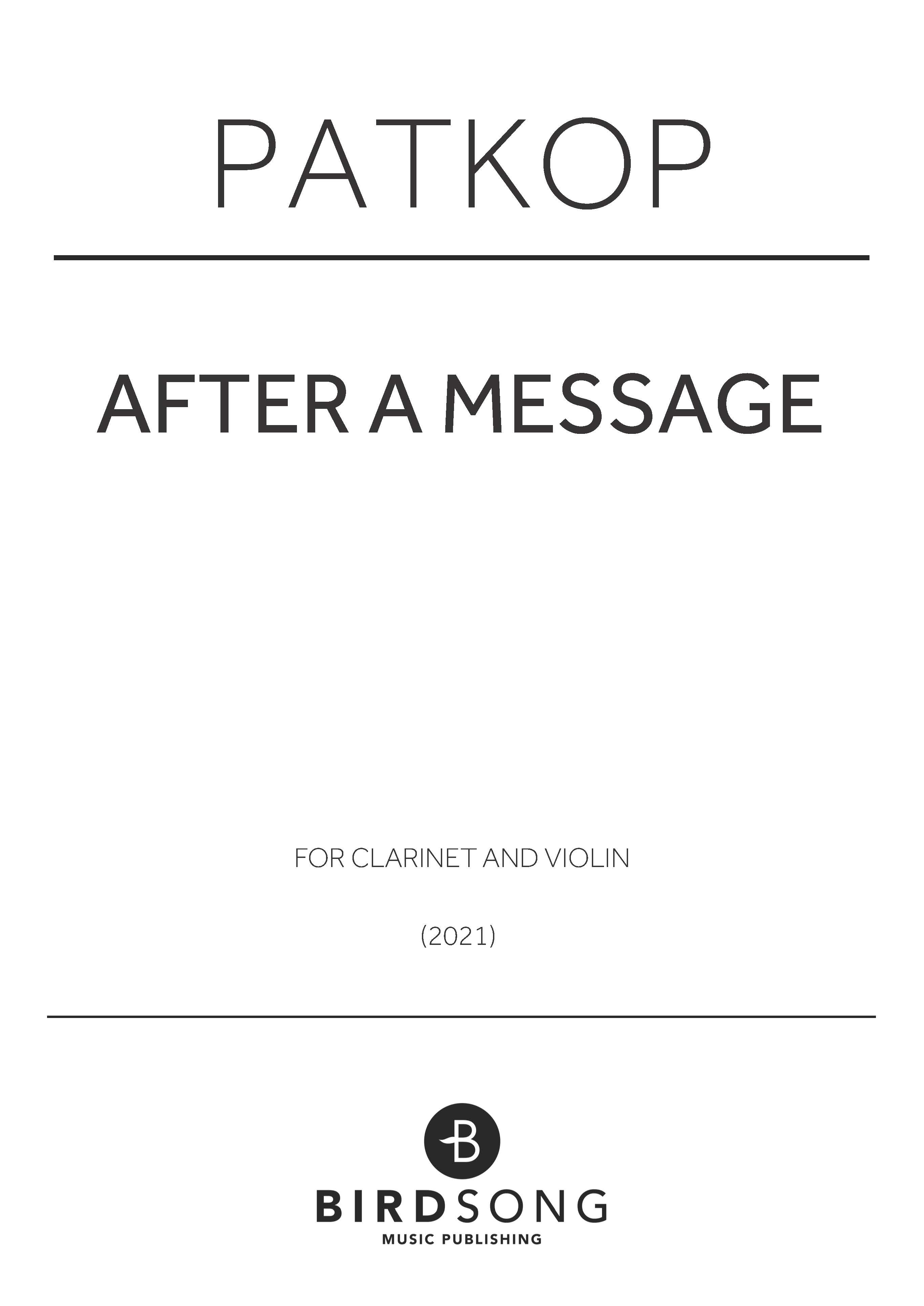 Produktbild zu: after a message