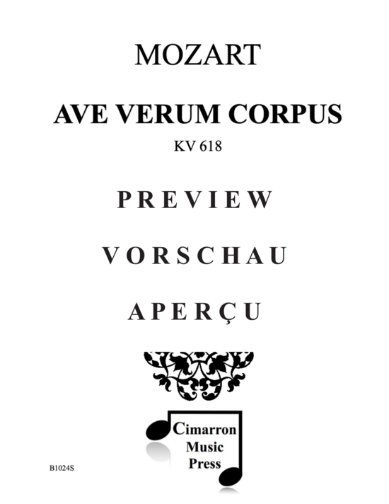 gallery: Ave Verum Corpus , , (Saxophonquartett SATB)