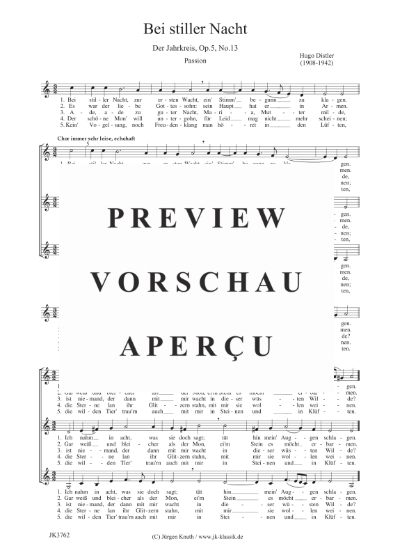 Bei stiller Nacht (Der Jahrkreis Op.5, No.13)