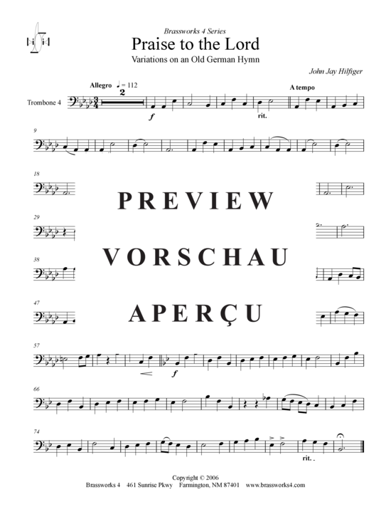 gallery: Praise to the Lord (Variations on an Old German Hymn) , ,  (Posaunen-Quartett)