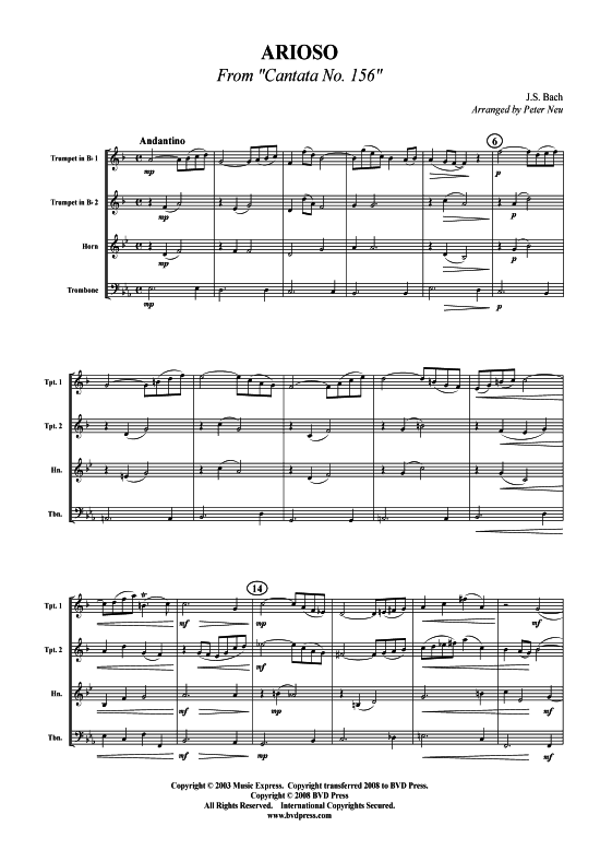 Arioso (2xTromp in B, Horn in F (Pos) 