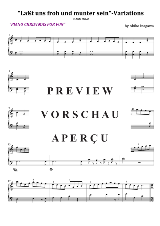 gallery: Laßt uns froh und munter sein (Variationen) , ,  (Klavier Solo mittel leicht)
