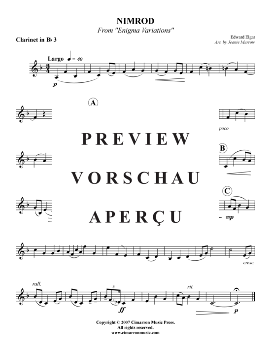 gallery: Nimrod from the Enigma Variations , , (Klarinetten-Chor)