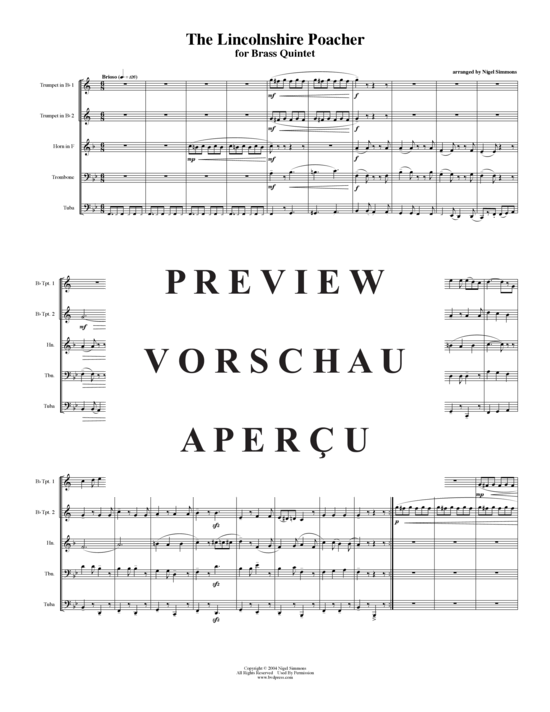 gallery: The Lincolnshire Poacher , , (Blechbläserquintett)