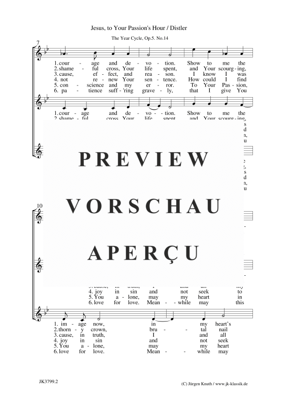 gallery: Jesus, to Your Passion´s Hour (The Year Cycle, Op.5. No.14), , (female choir SSA)