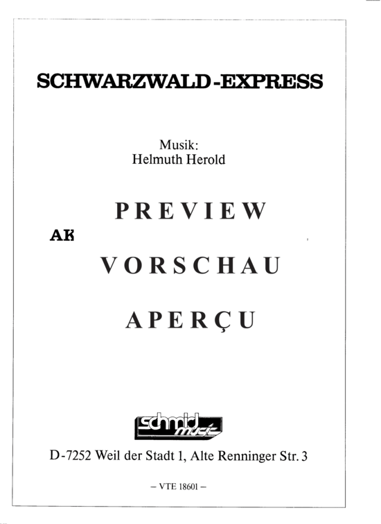 gallery: Schwarzwald Express , , (Akkordeonorchster, Partitur)