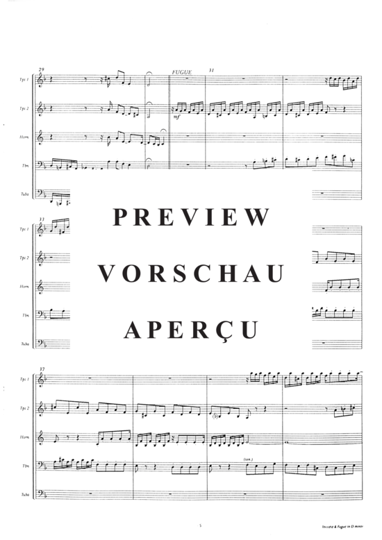 gallery: Toccata & Fugue , , (1.Trp in C/B/Es, 2.Trp in B, Horn in F, Pos, Tuba)