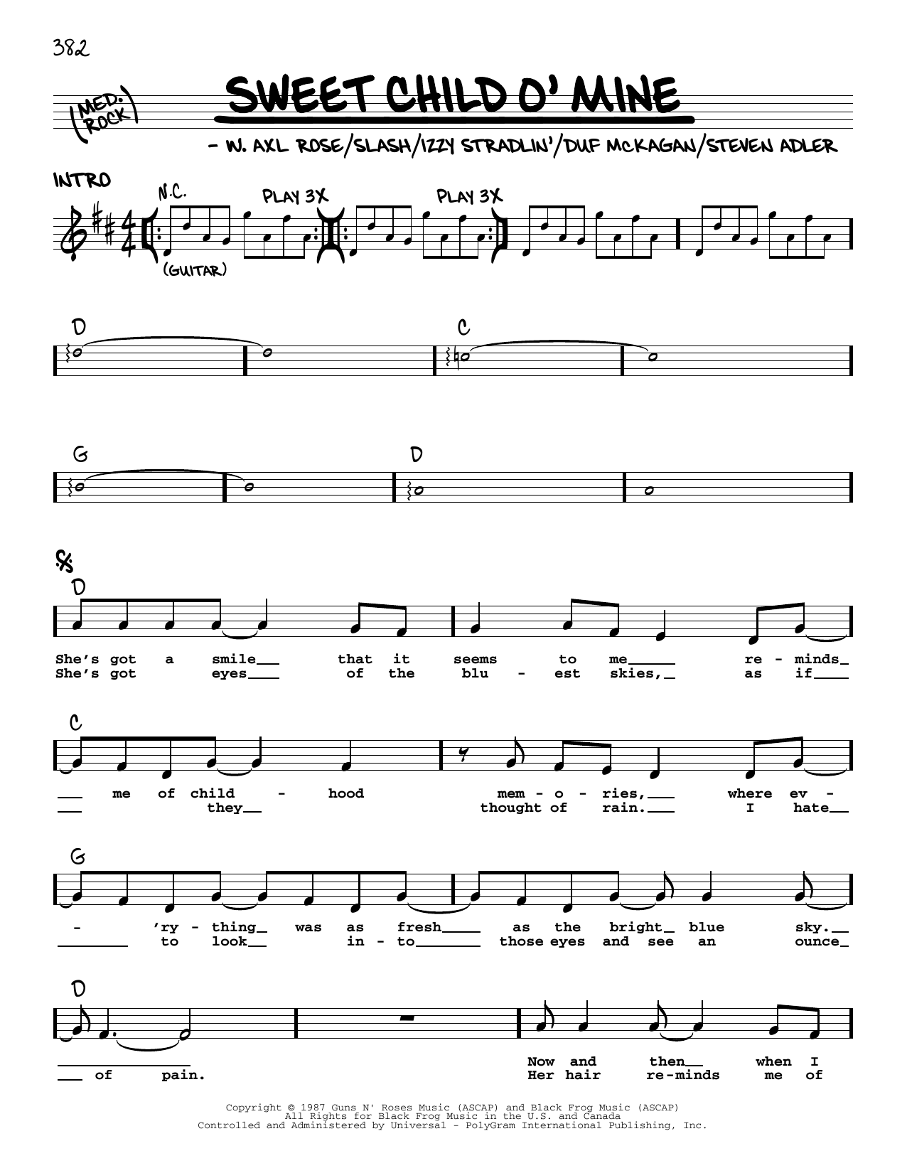 Sweet Child O' Mine - Online Noten von Guns N' Roses - smd-480655 ...