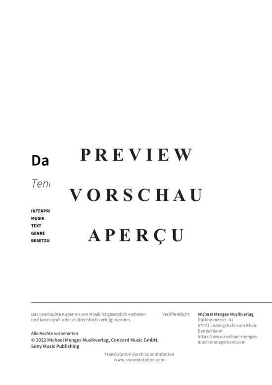 gallery: Danke für dich - Tenorsaxohon (Tenor Saxophon in B) , Fischer, Helene,  (Leadsheet)